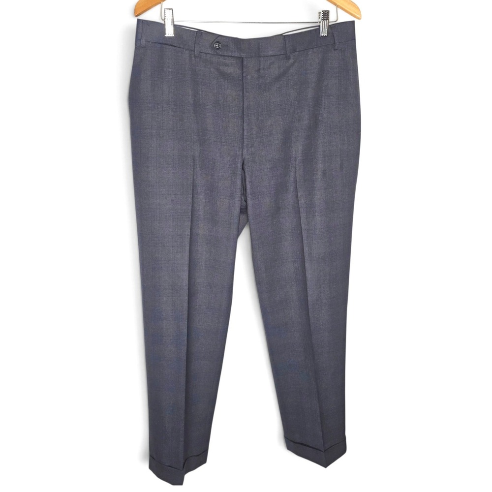 Canali Pants Mens 34x32 Gray Wool Stretch Dress Trousers Luxury Italian 34X28
